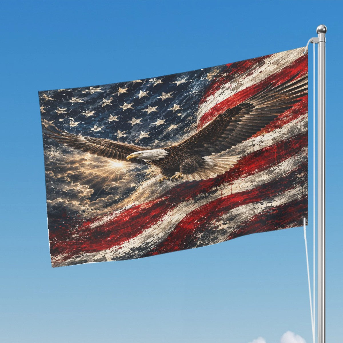 Patriotic, ThreeLayer Double Sided Flags 72"x48"