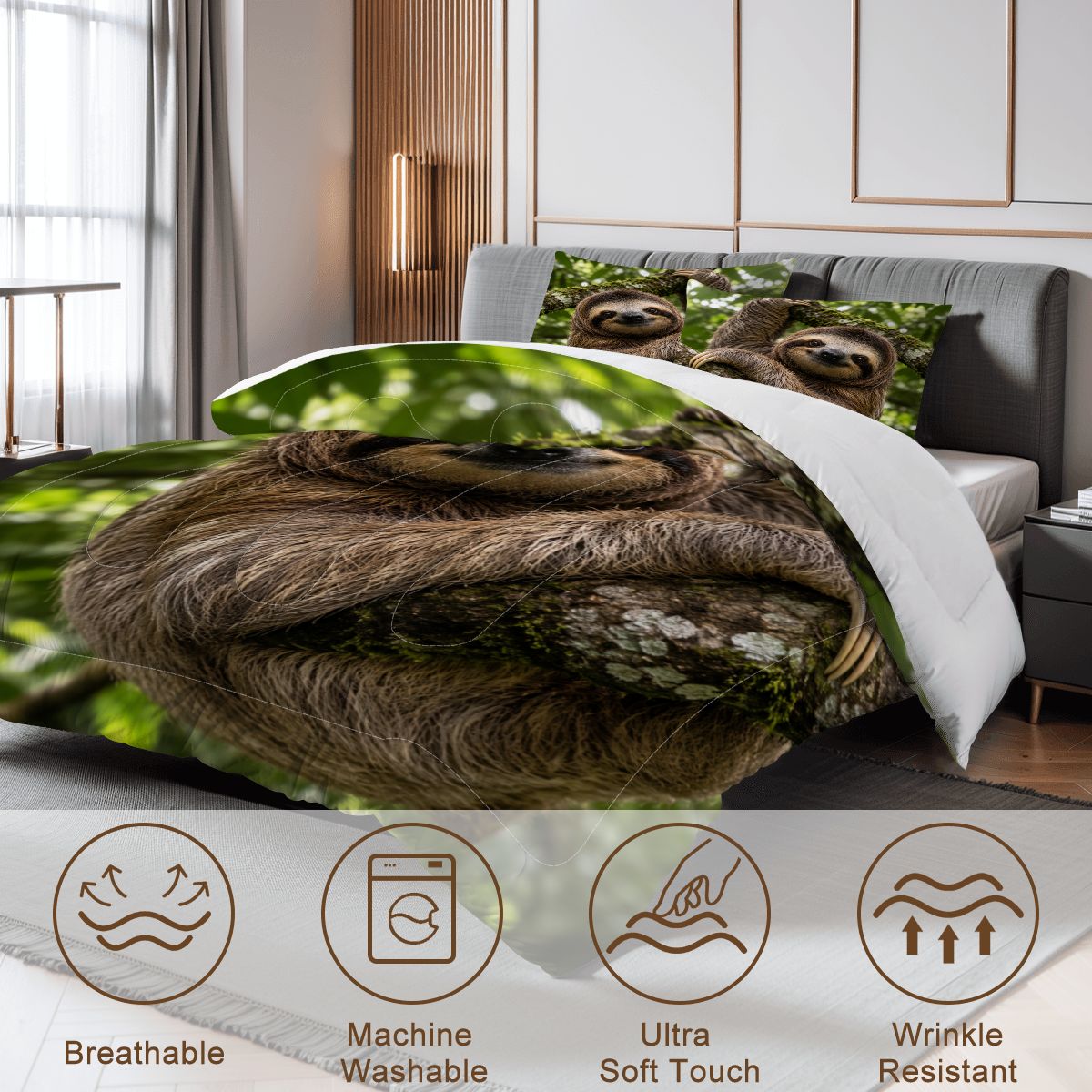 Sloth, Queen Comforter Set