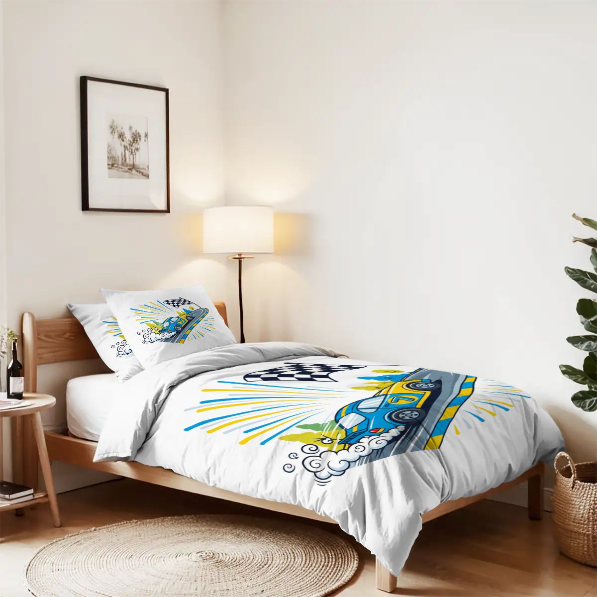 Race Car, Twin Duvet Cover Set 68"x86"