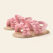 Baby/Toddler Girl Casual Open Toe Buckle Velcro Frill Prewalker Shoes