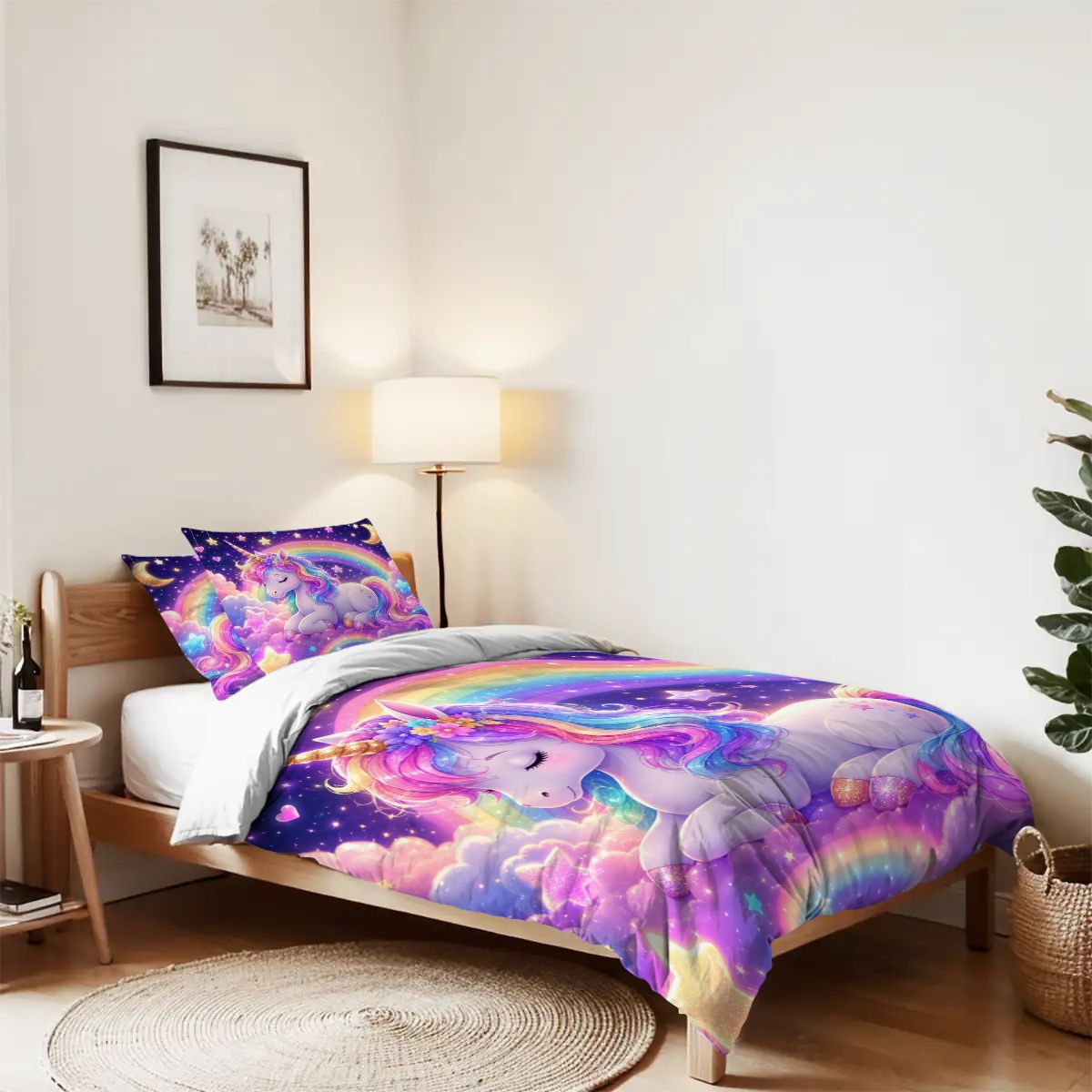 Unicorn, Twin Duvet Cover Set 68"x86"