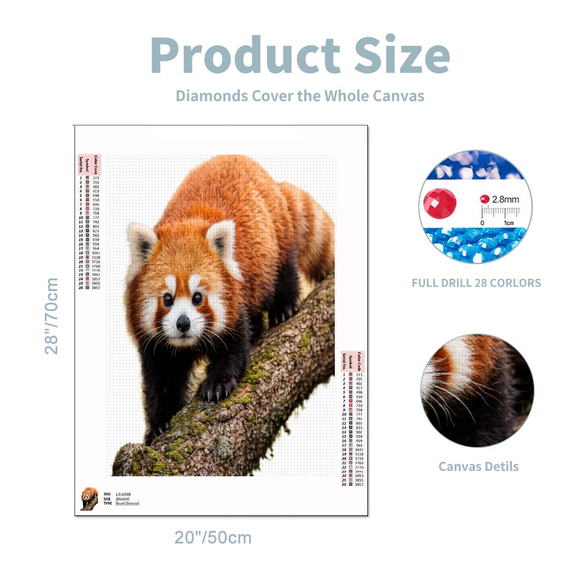 Red Panda DIY Diamond Painting with Frame