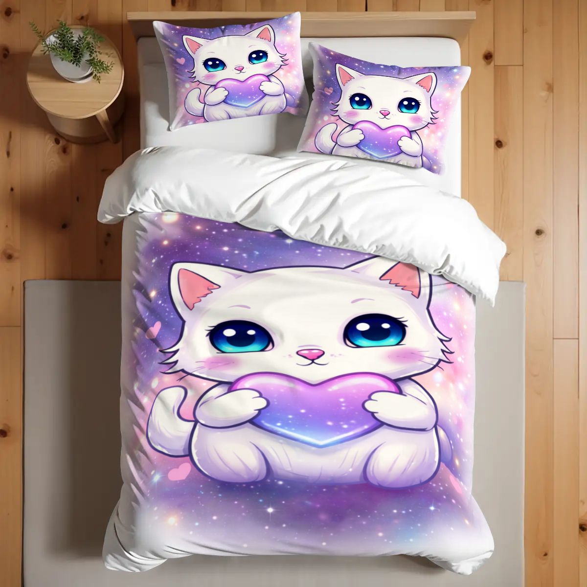 Kitten, Twin Duvet Cover Set 68"x86"