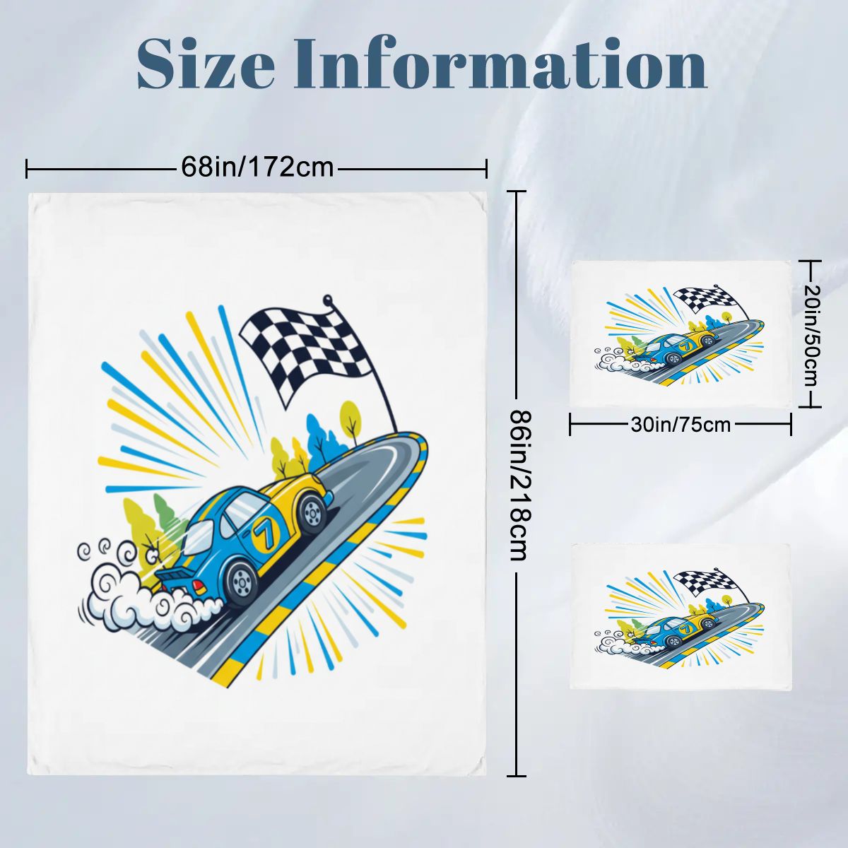 Race Car, Twin Duvet Cover Set 68"x86"